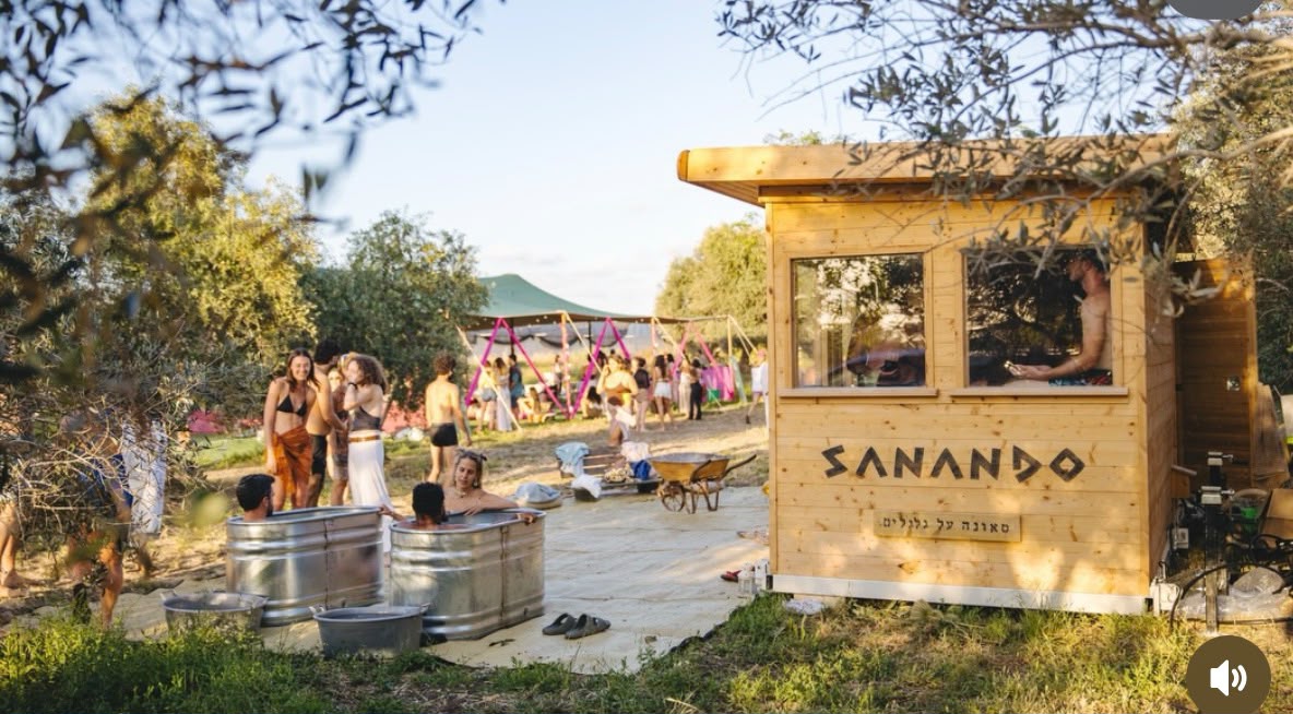 Olive grove and outdoor wellness space at arrival